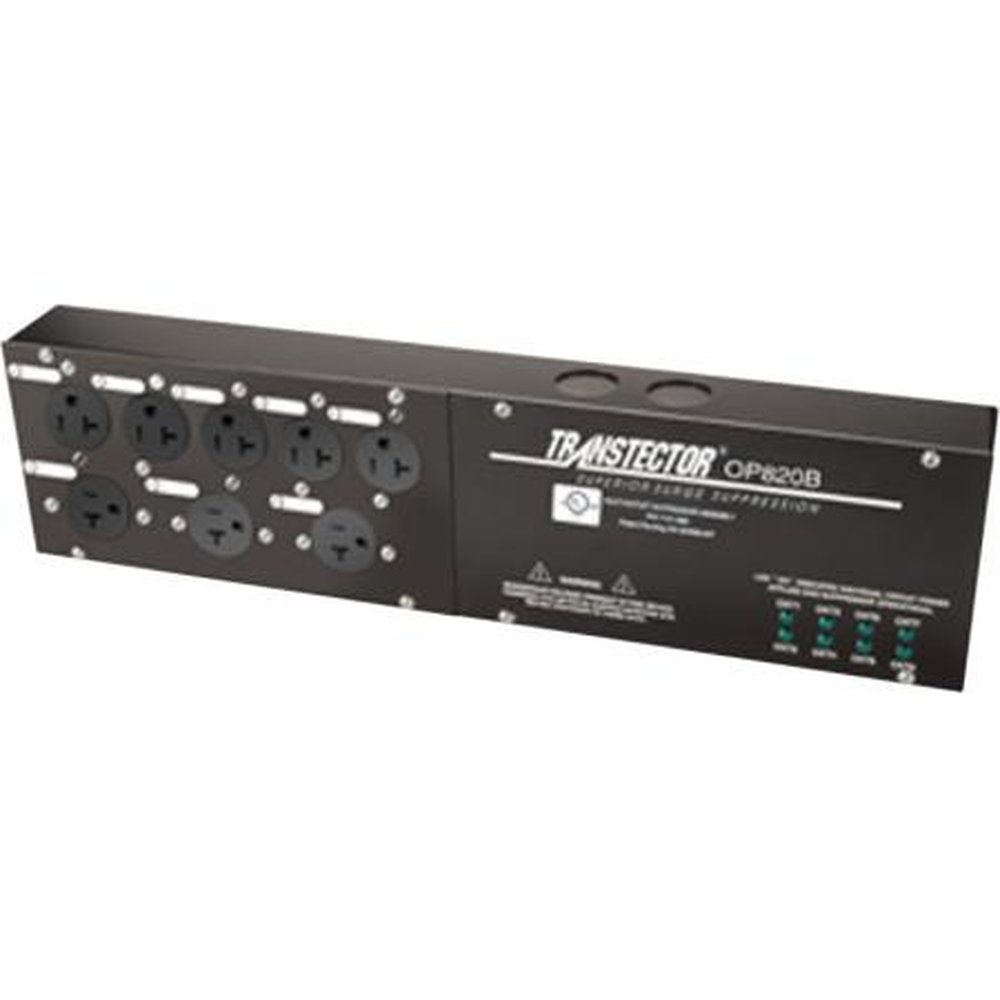 TRANSTECTOR 1101-356-1 8 Outlet Power Distribution and Silicon Surge Suppression Unit.5-20 Rec Type.Rack Mount.Meets Moto's R-56 Requirements for