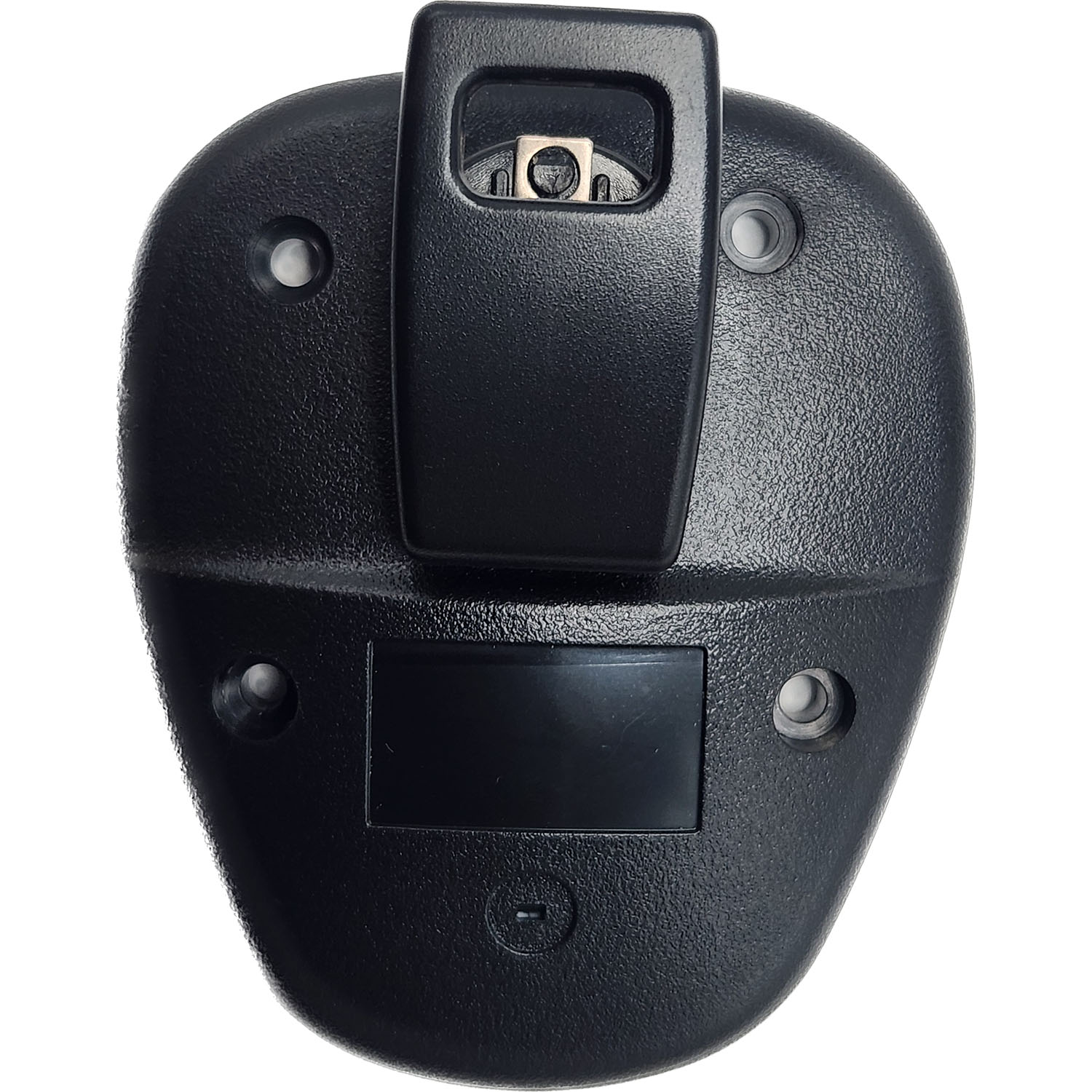 Icom 6910015170 rear panel housing with rotating belt clip for HM-138 HM-125 HM-130 microphones angle view