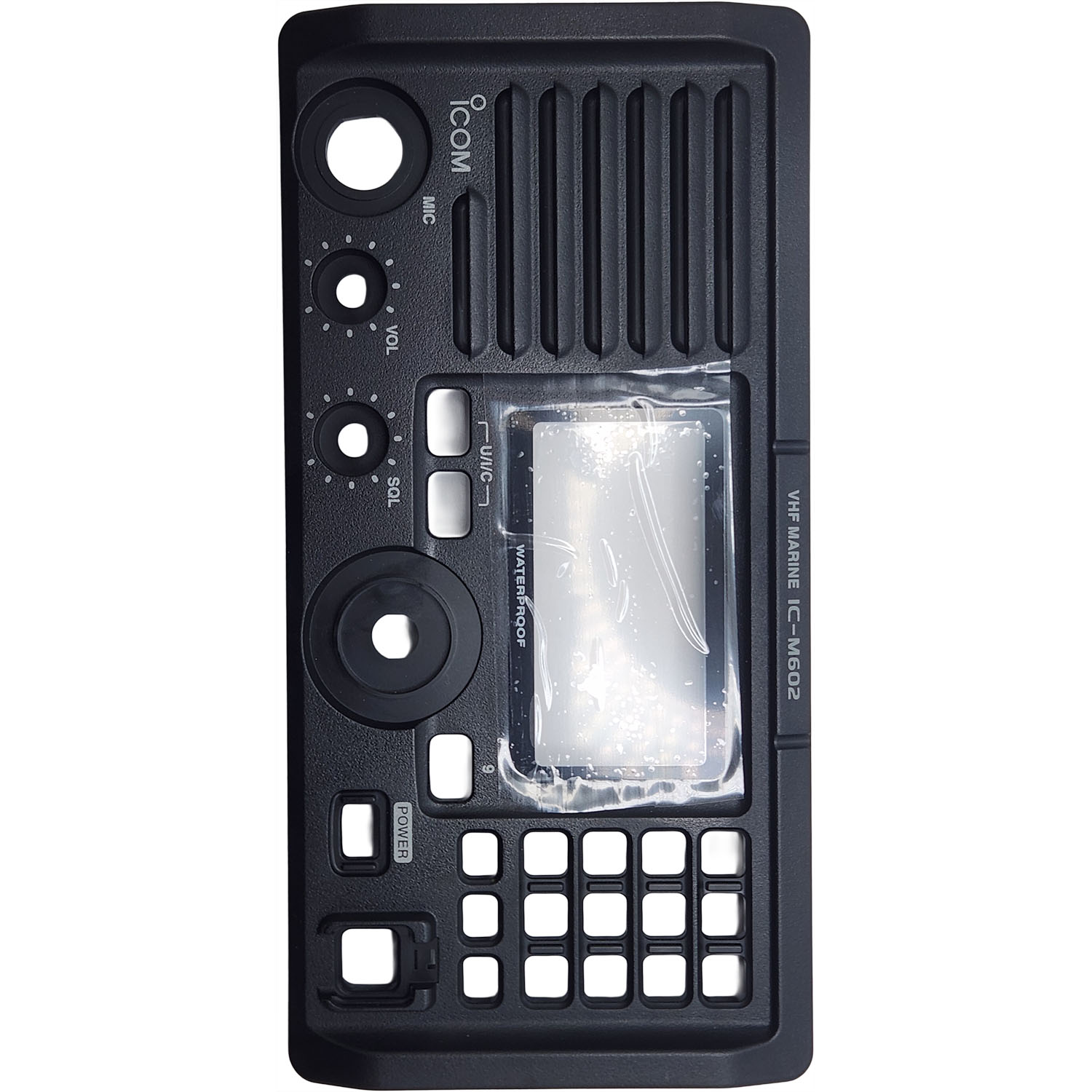 Icom 8210019182 Replacement M602 Marine Radio Front Housing - Black