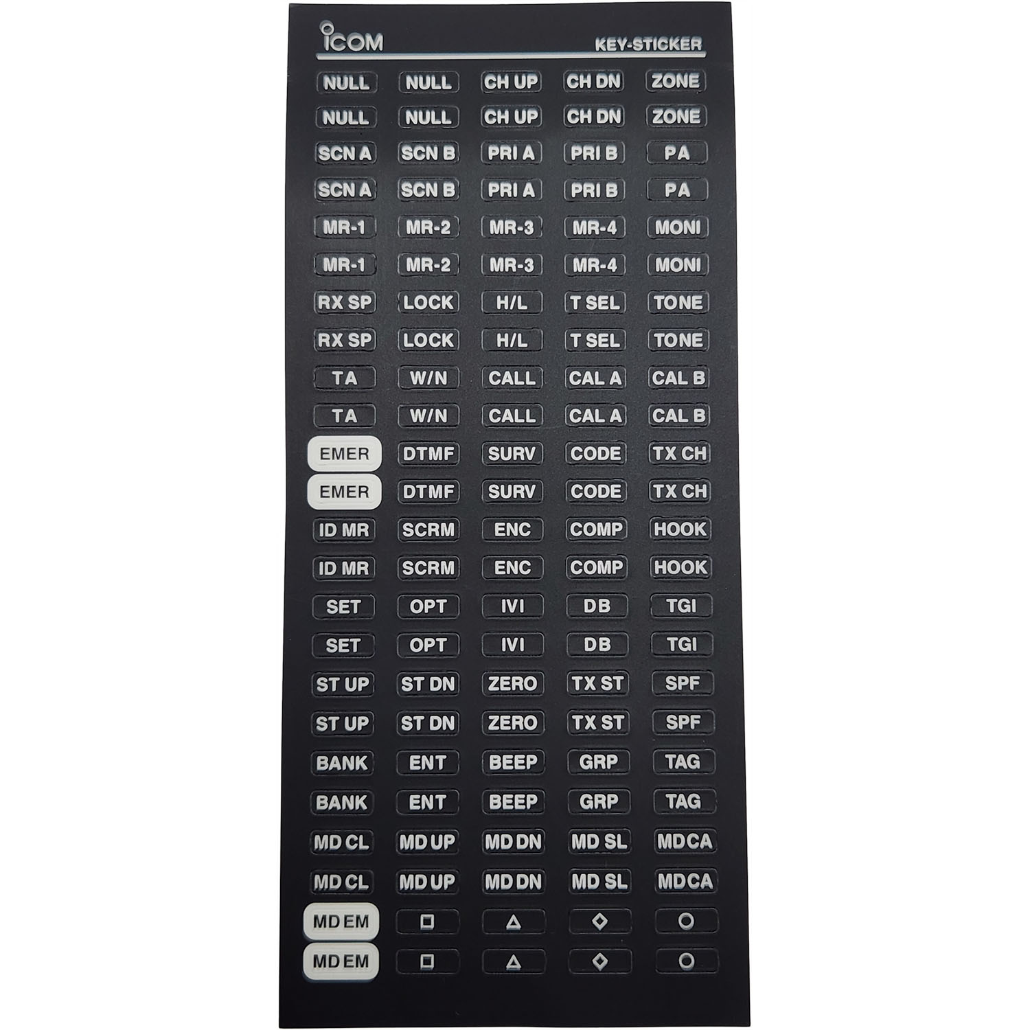 Icom 8310068720 Replacement Key-Stickers