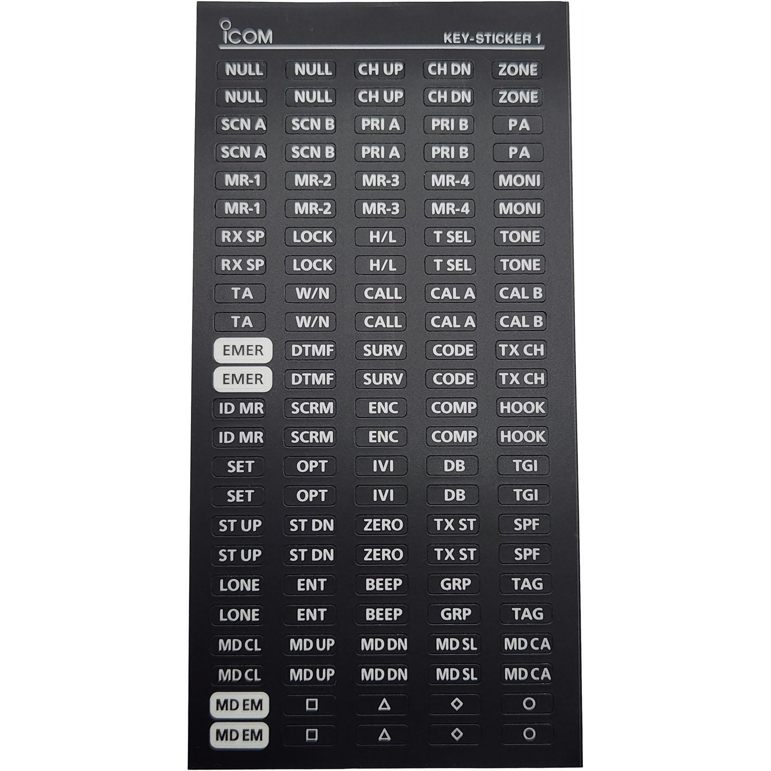 Icom 8310073440 Replacement Key-Stickers