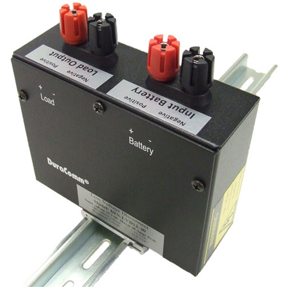 DuraComm DIN-LVD-12-30 Low Voltage Battery Disconnect DIN Mount 30A, 12 VDC