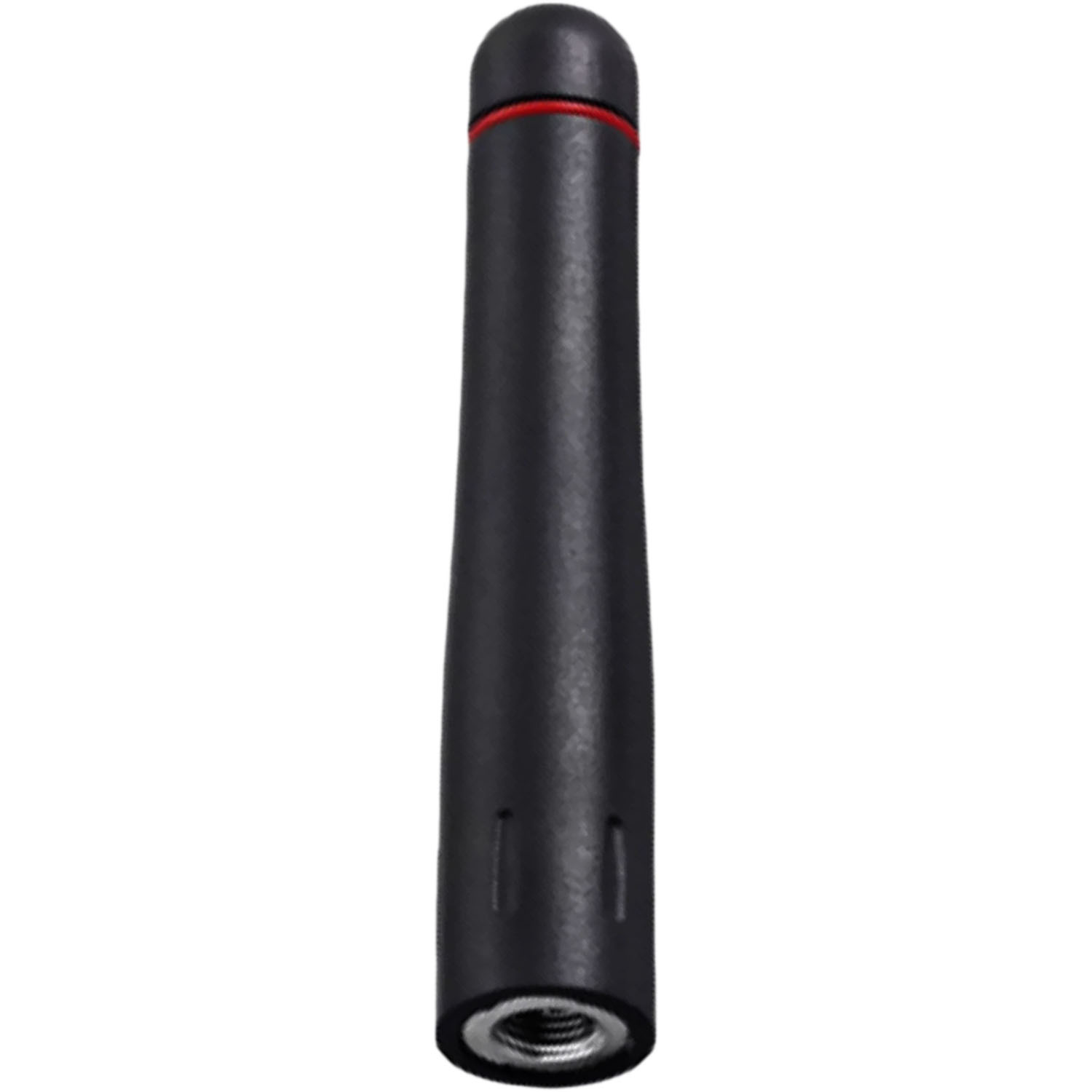 Icom FAS57US stubby antenna - black with red ring marking, showing threaded connector base