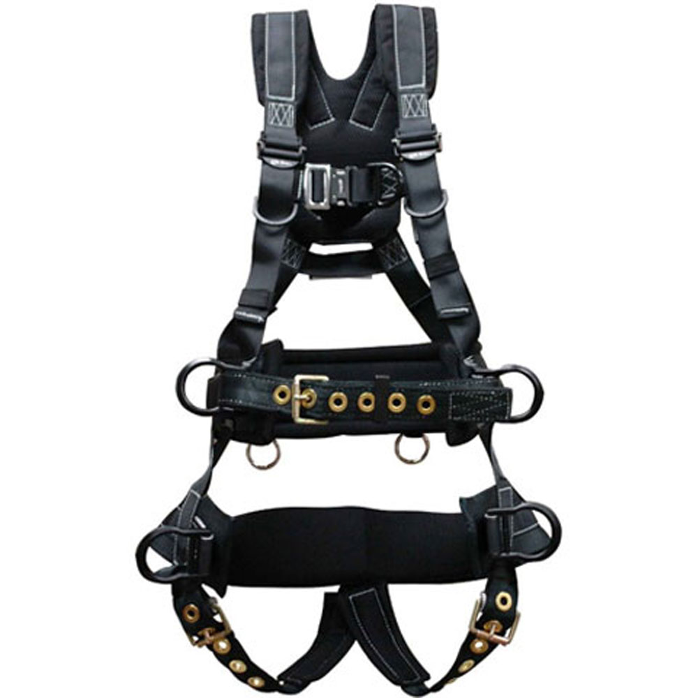 Elk River Tower Harness w/Tongue Buckles Leg Straps, 6 D-Rings, X-Large