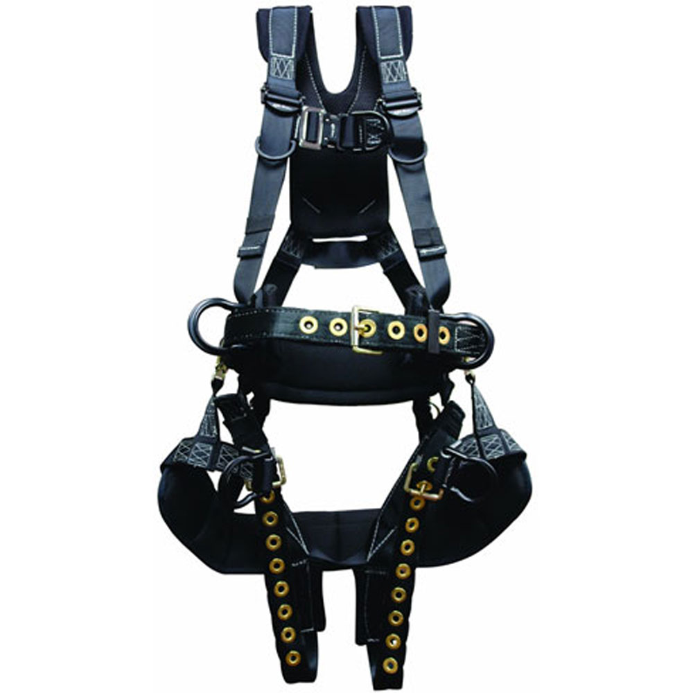 Elk River Tower Harness Tongue Buckles Leg Straps, 6 D-Rings, Medium