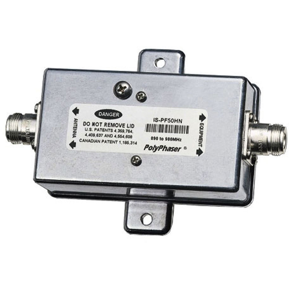 POLYPHASER TUSX-DFF 300-1400 Mhz Coaxial Protector.2.5kW RF Power.DIN Female on Antenna Side, DIN Female on Equipment Side