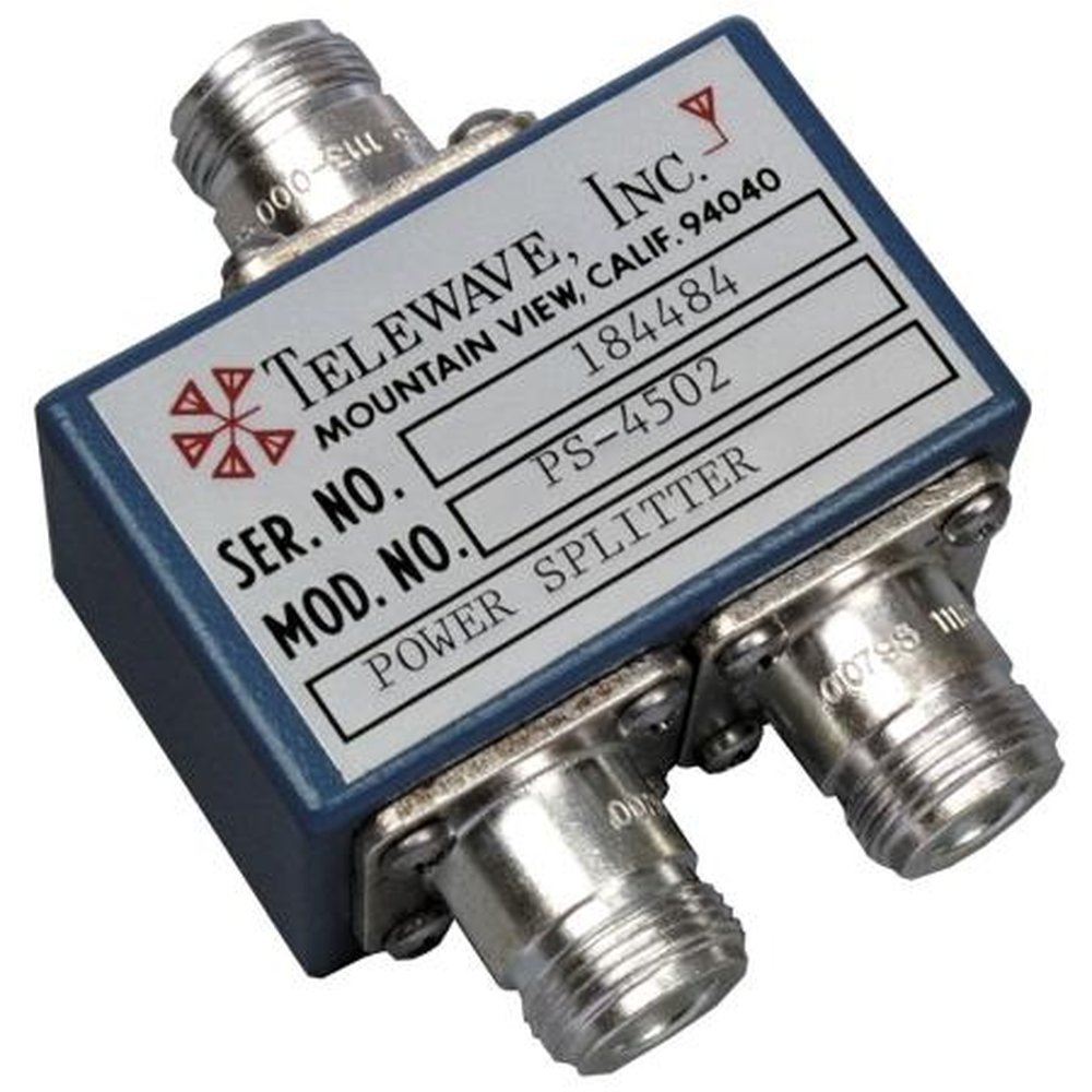 TELEWAVE PS4502/N 400-512 Mhz UHF 2-way Power Splitter.-3.2dB System Loss Through the Splitter.Not Designed for Transmitter Power Levels.Type N
