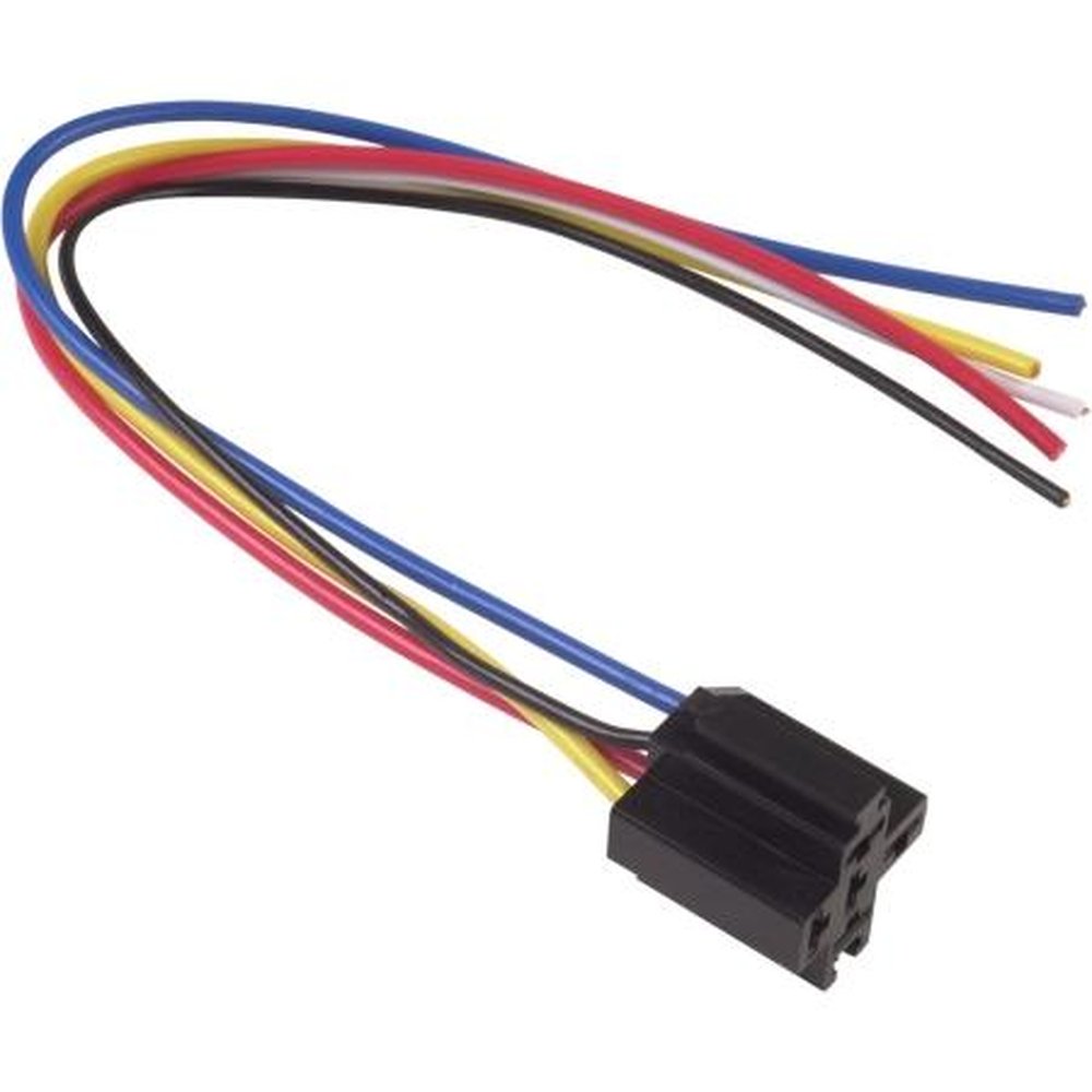 HAINES RH1-12 PRODUCTS Pre-Wired Relay Socket.Three 14 AWG and Two 18 AWG Wires, 12" Leads