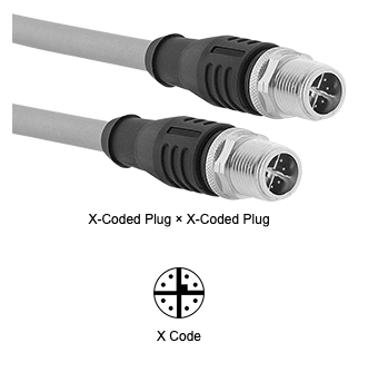 McMASTER-CARR 4172T17- Ethernet Cord with x-Coded M12 Plugs, 16 Feet Long