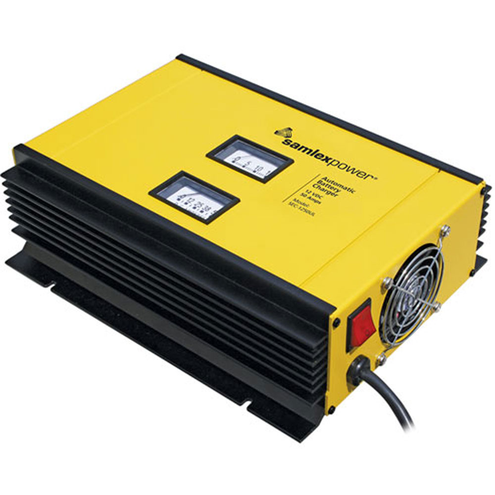 Samlex SEC-1250UL 50 Amp 12V 2/3 Stage Battery Charger, Volt & Amp Meter