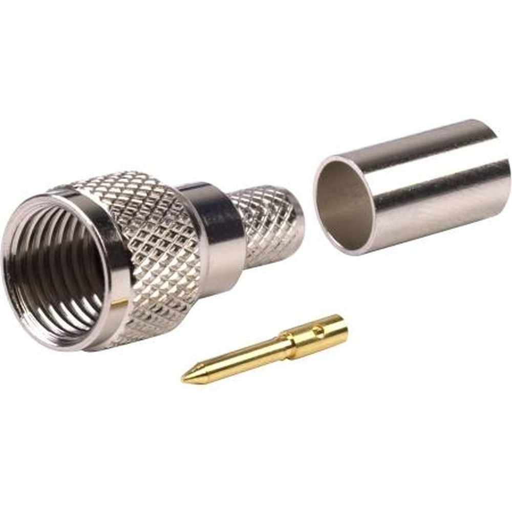 TIMES TC-240-MUHF Mini-UHF Male Connector for 1/4" Superflexible LMR-240 Foam Dielectric Cable.Solder Center Conductor, Crimp on Braid